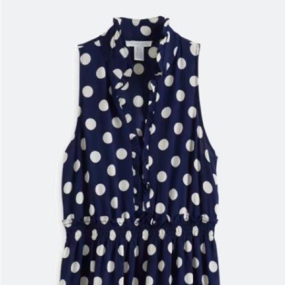 Ruffle Neck Maxi Dress with Polka Dots by London Times - Picture 5 of 6